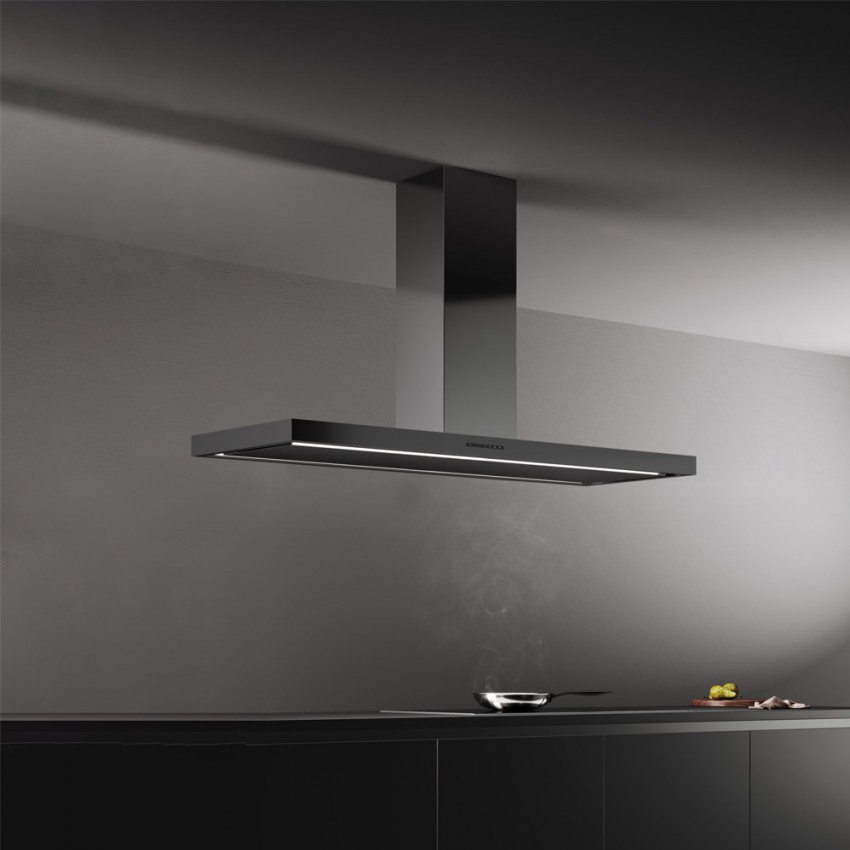 120cm Island Cooker Hood Black